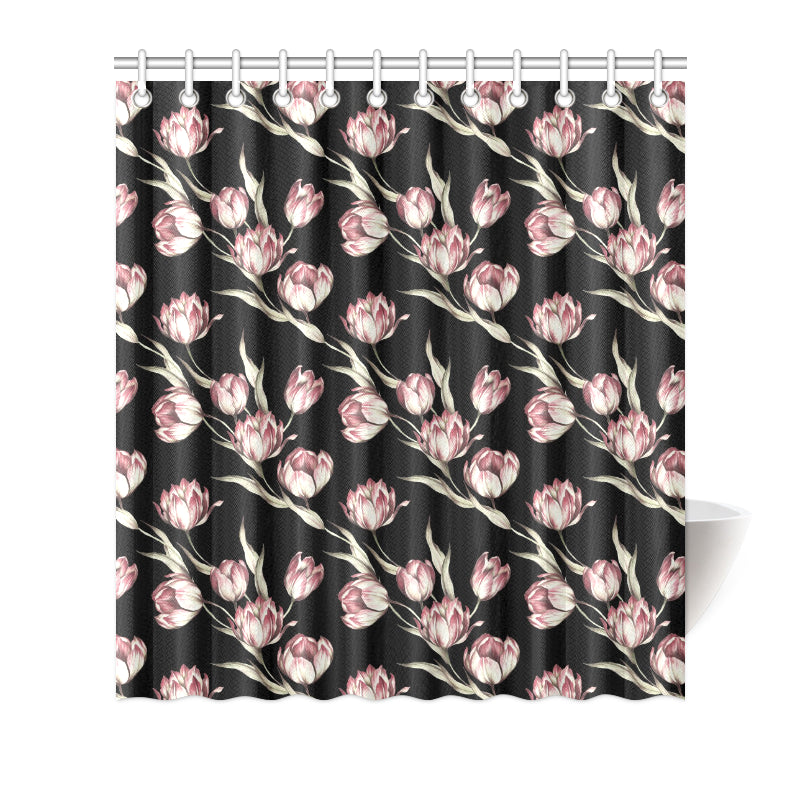 Tulip Pink Pattern Print Design TP02 Shower Curtain