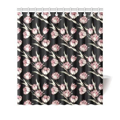 Tulip Pink Pattern Print Design TP02 Shower Curtain