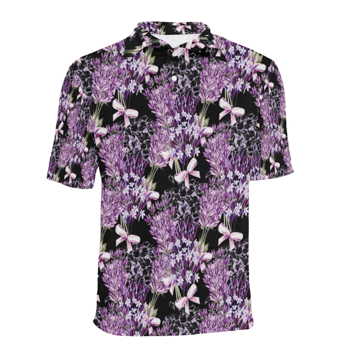 Lavender Pattern Print Design LV06 Men Polo Shirt