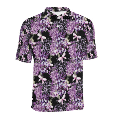 Lavender Pattern Print Design LV06 Men Polo Shirt