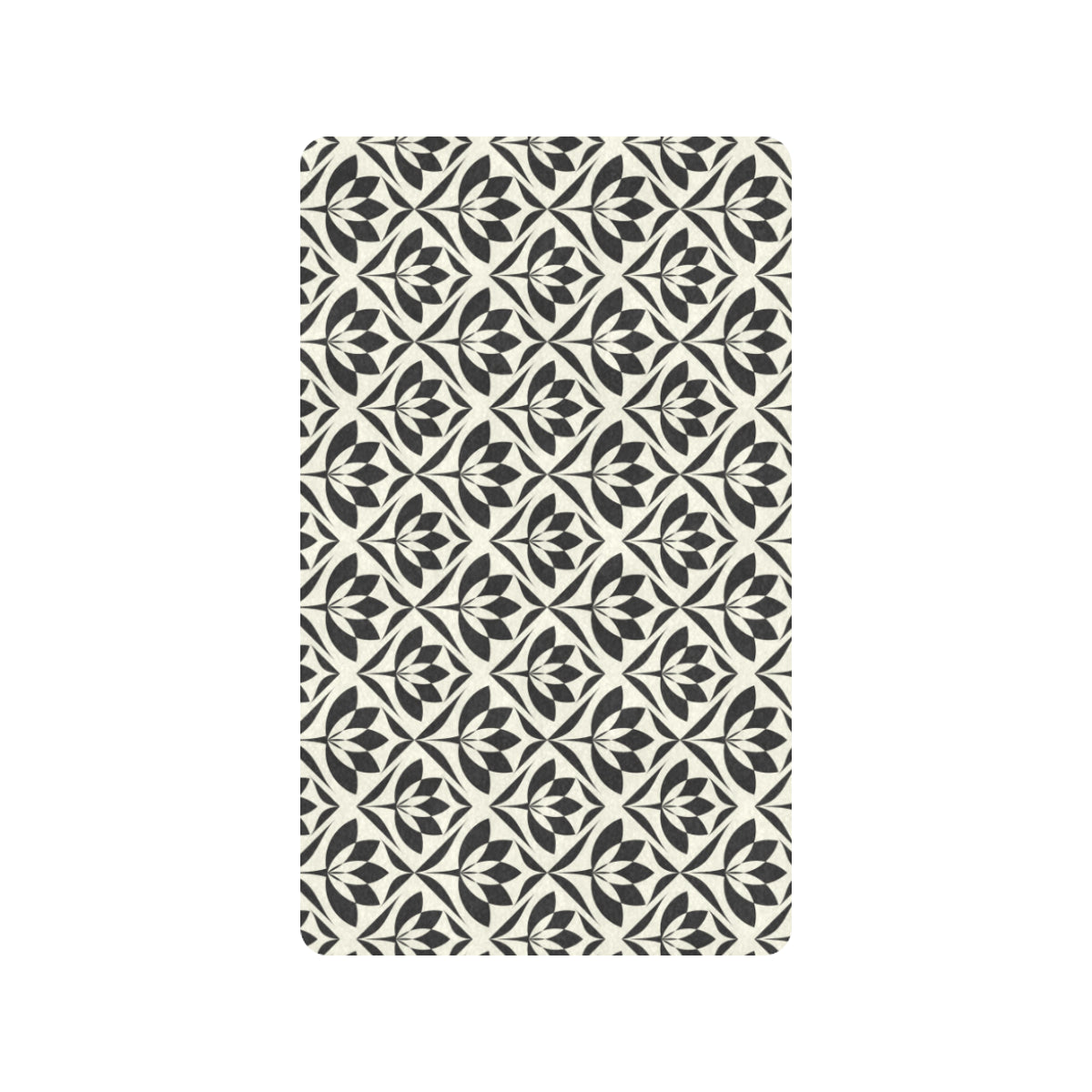 Lotus Pattern Print Rubber Doormat