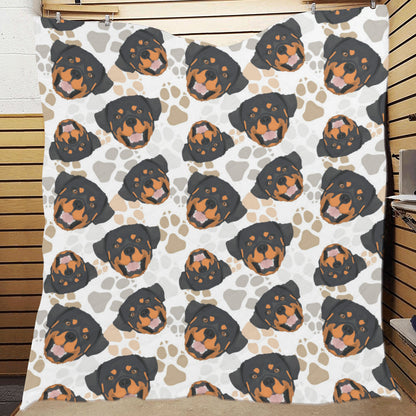 Rottweiler Pattern Print Design A03 Premium Quilt