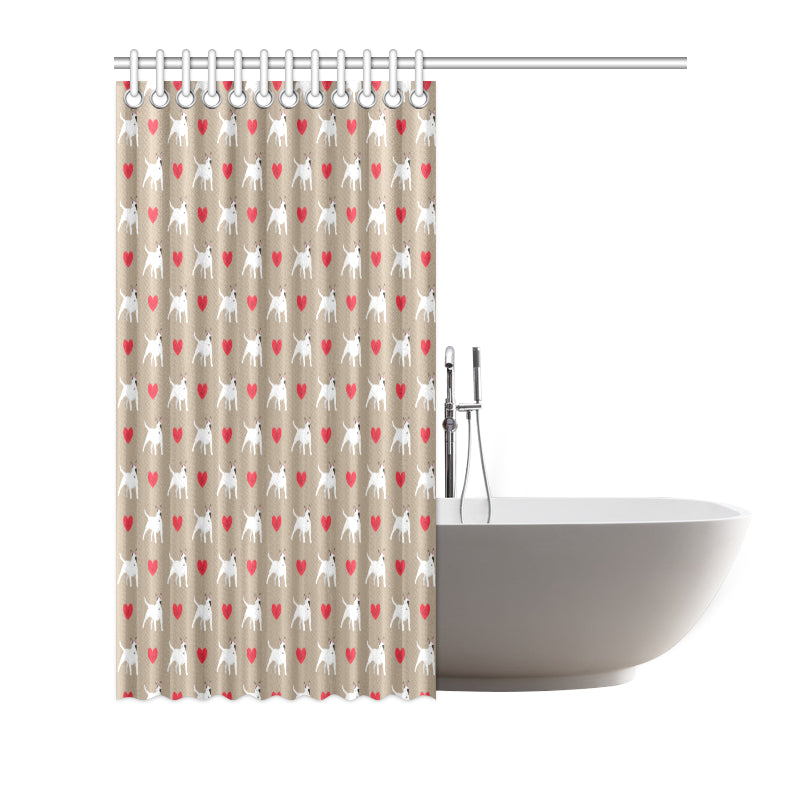 Bull Terriers Pattern Print Design 01 Shower Curtain
