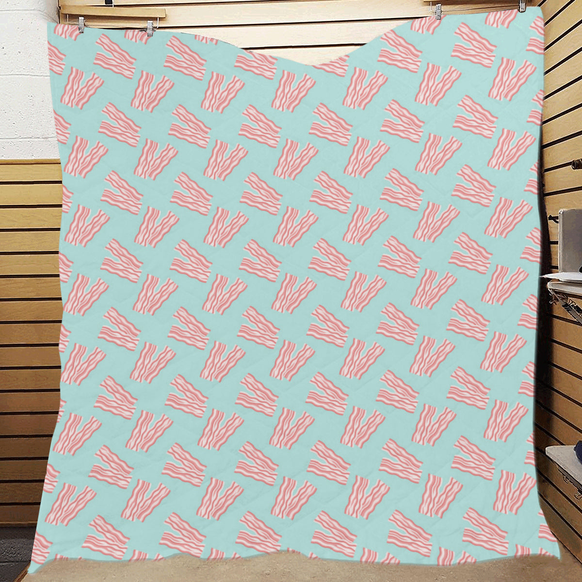 Bacon Pattern Print Design 04 Premium Quilt