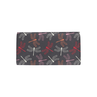 Dragonfly Pattern Print Design 01 Women's Trifold Wallet