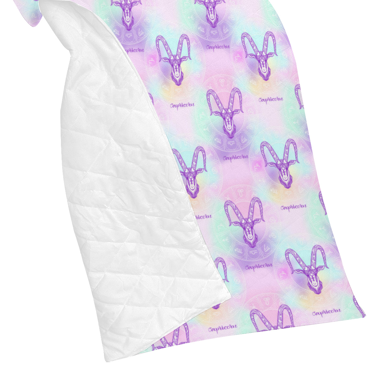 Capricorn Zodiac Pattern Print Design 02 Premium Quilt