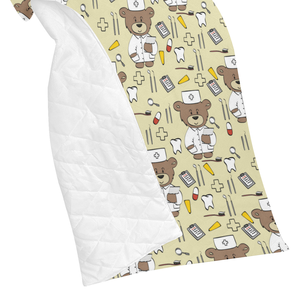 Nurse Bear Pattern Print Design A02 Premium Quilt