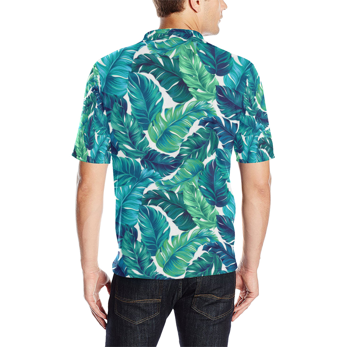 Brightness Tropical Palm Leaves Men Polo Shirt
