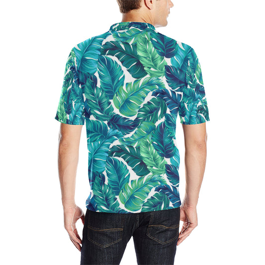 Brightness Tropical Palm Leaves Men Polo Shirt