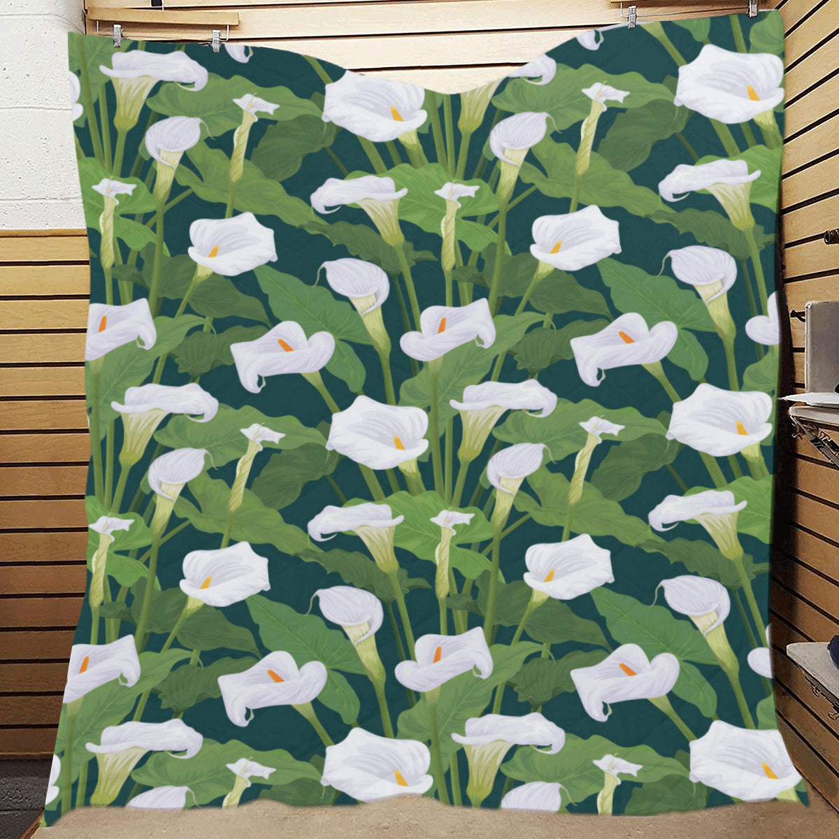 Lily Pattern Print Design 04 Premium Quilt
