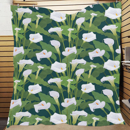 Lily Pattern Print Design 04 Premium Quilt