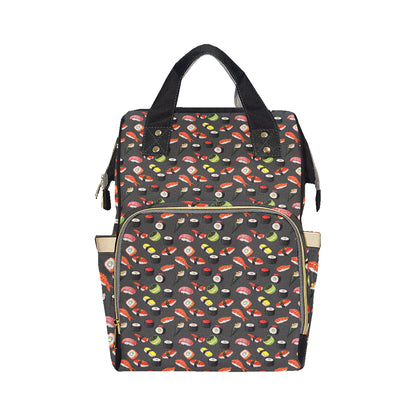 Sushi Design Print Diaper Bag Backpack