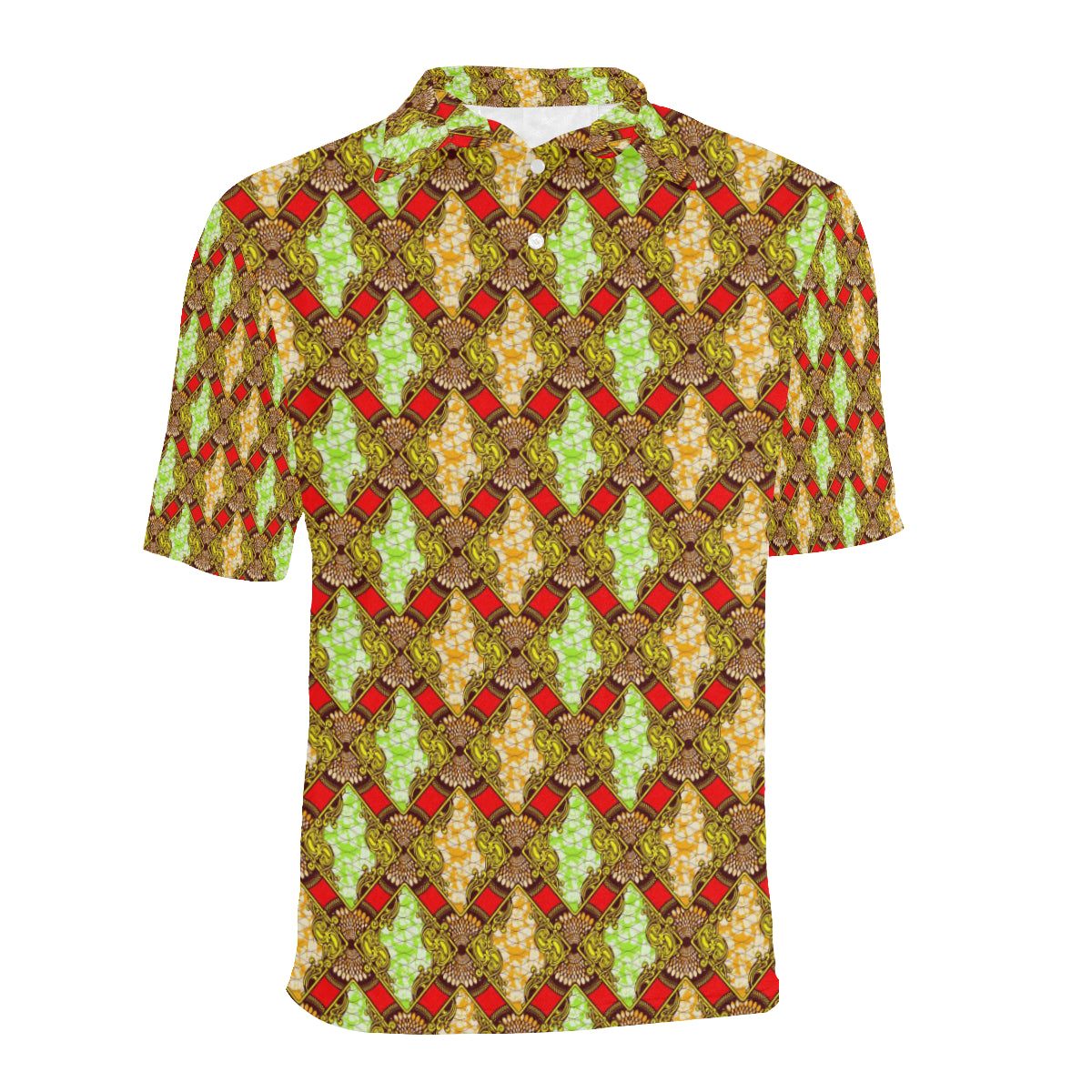 African Classic Print Pattern Men Polo Shirt
