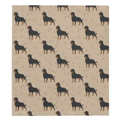 Rottweiler Pattern Print Design A01 Premium Quilt