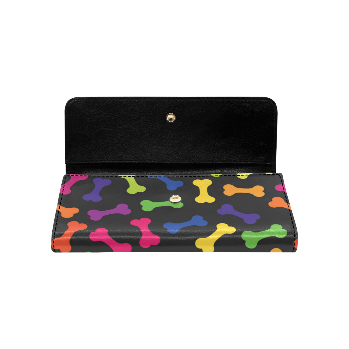 Dog Bone Neon Color Pattern Print Design 02 Women's Trifold Wallet