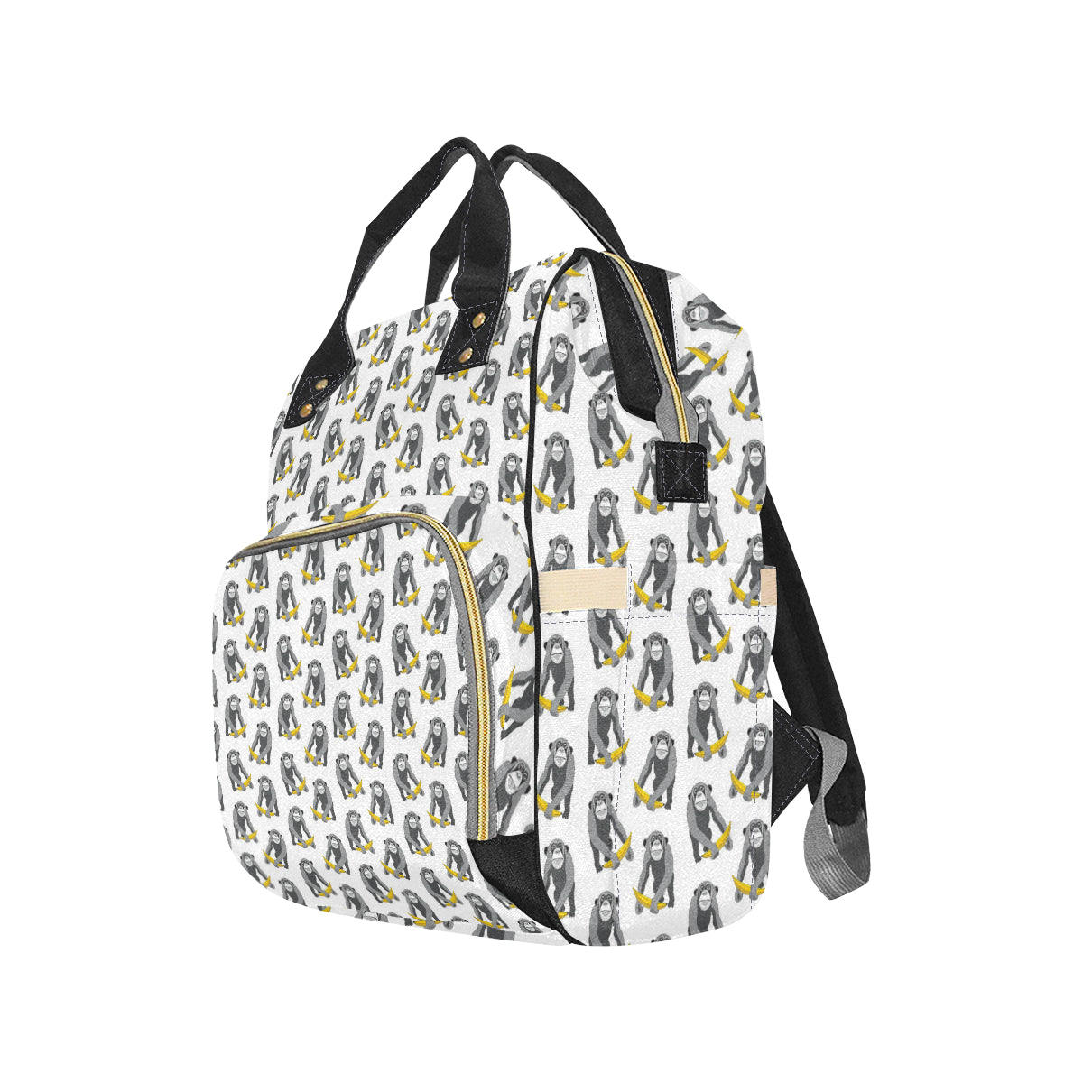 Chimpanzee Pattern Print Design 05 Diaper Bag Backpack
