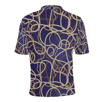 Rope Pattern Print Design A01 Men Polo Shirt
