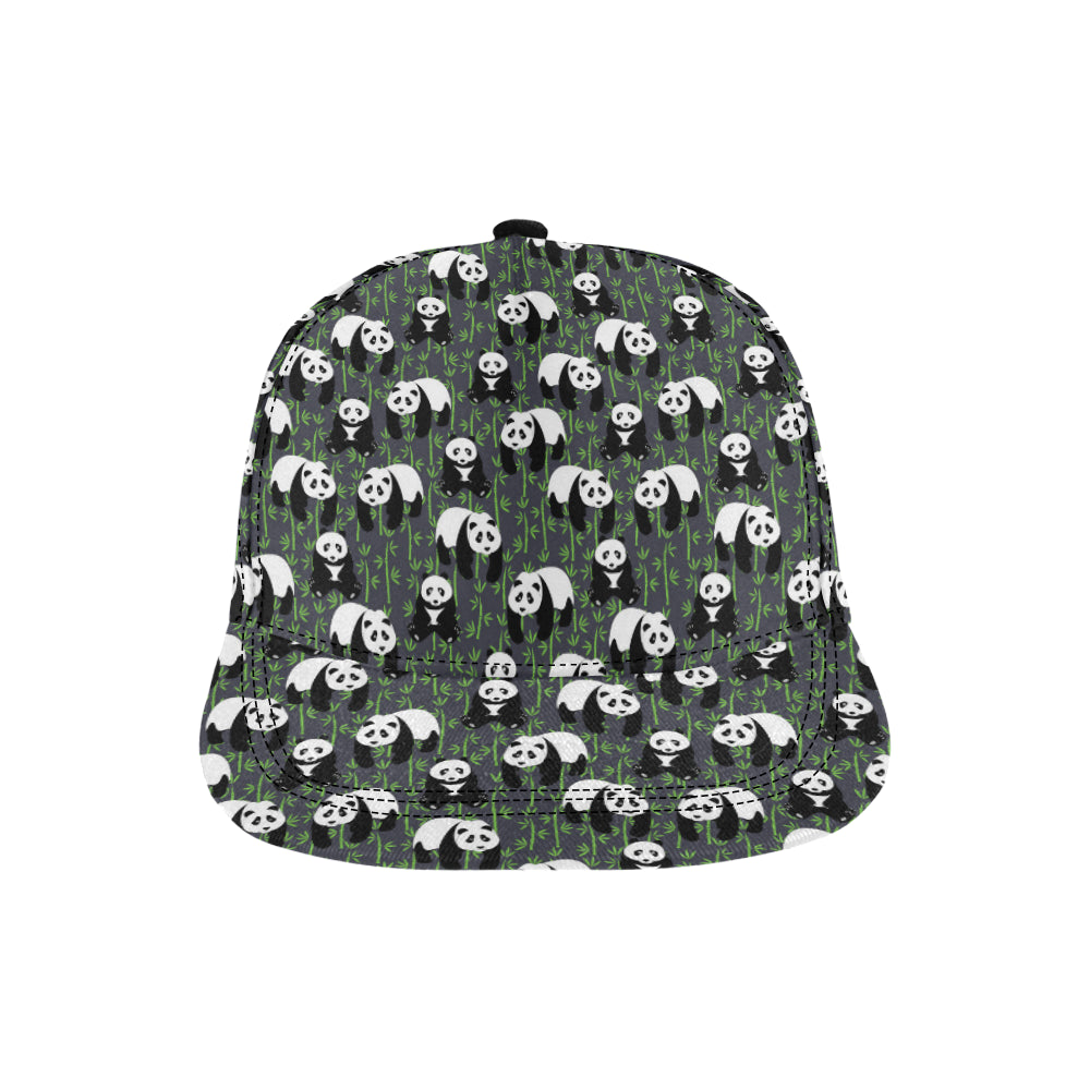 Panda Bear Bamboo Themed Print Snapback Cap