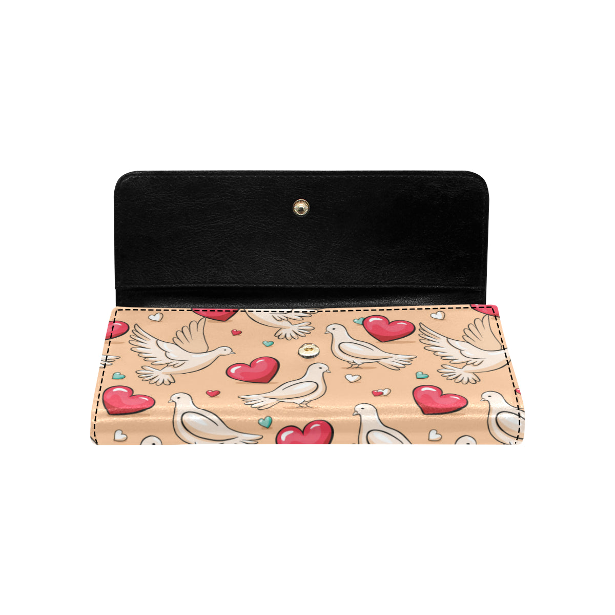 Pigeon Heart Pattern Print Design 04 Women's Trifold Wallet
