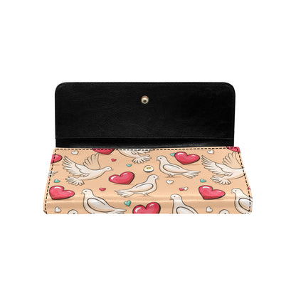 Pigeon Heart Pattern Print Design 04 Women's Trifold Wallet