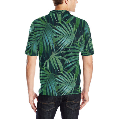 Tropical Flower Pattern Print Design TF011 Men Polo Shirt
