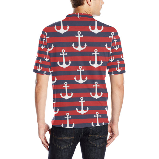 Nautical Pattern Print Design A05 Men Polo Shirt