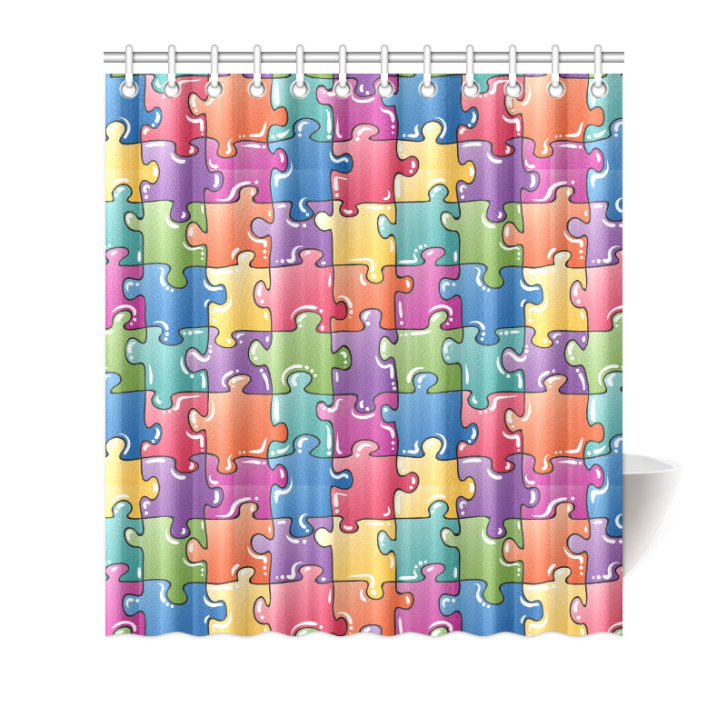 Puzzle Pattern Print Design A05 Shower Curtain