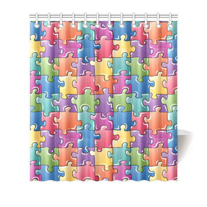Puzzle Pattern Print Design A05 Shower Curtain