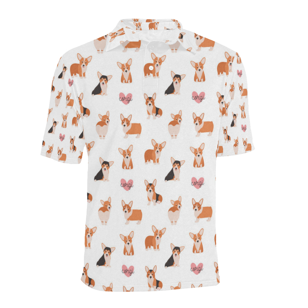 Cardigan Welsh Corgis Pattern Print Design 02 Men Polo Shirt