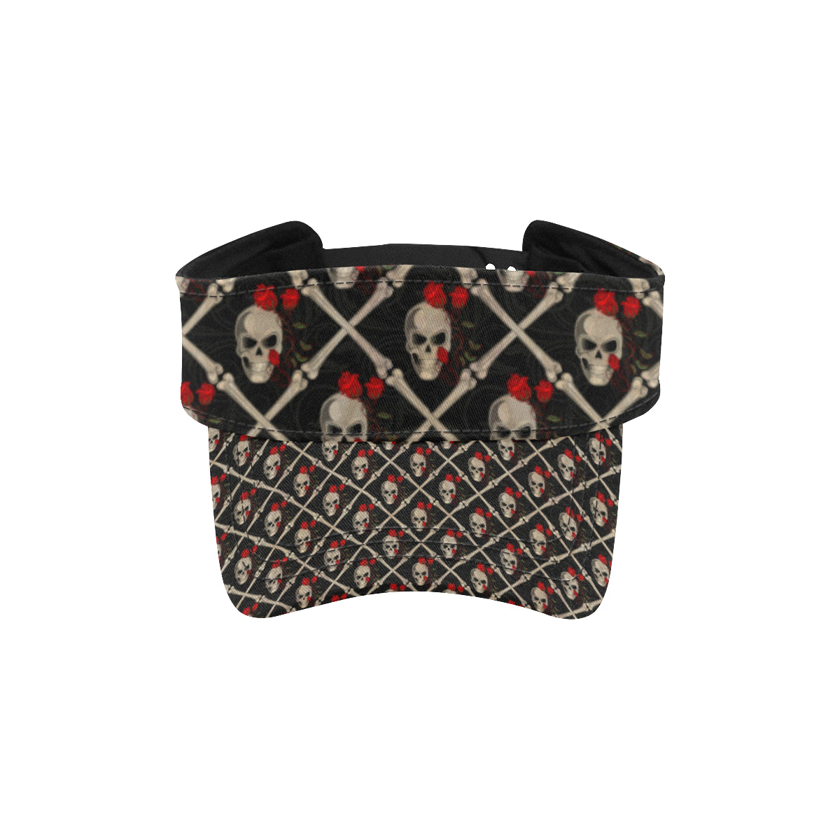 Skull Roses Bone Design Themed Print Unisex Sun Visor