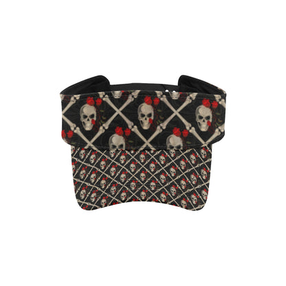 Skull Roses Bone Design Themed Print Unisex Sun Visor