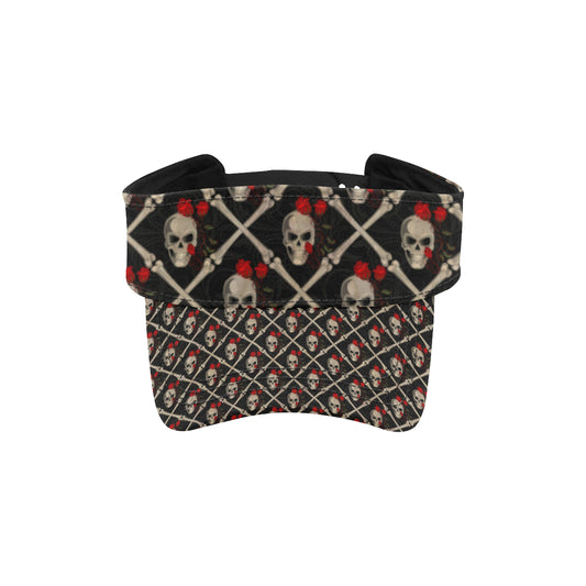 Skull Roses Bone Design Themed Print Unisex Sun Visor