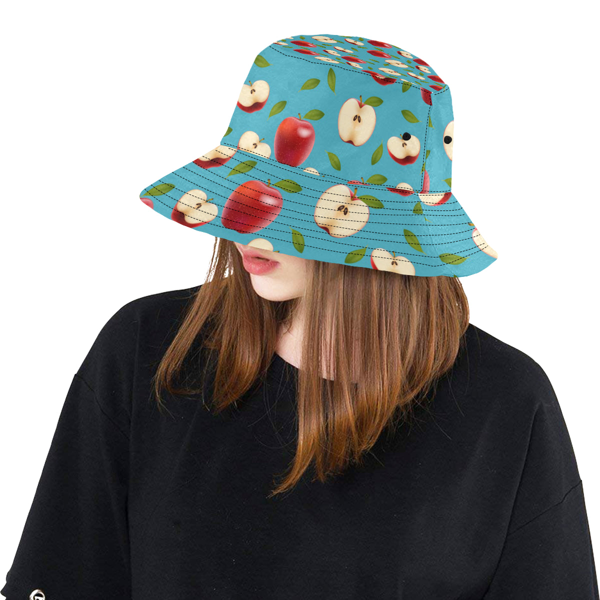 Apple Pattern Print Design AP012 Unisex Bucket Hat