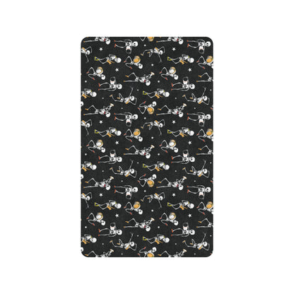 Skeleton Dance Print Rubber Doormat
