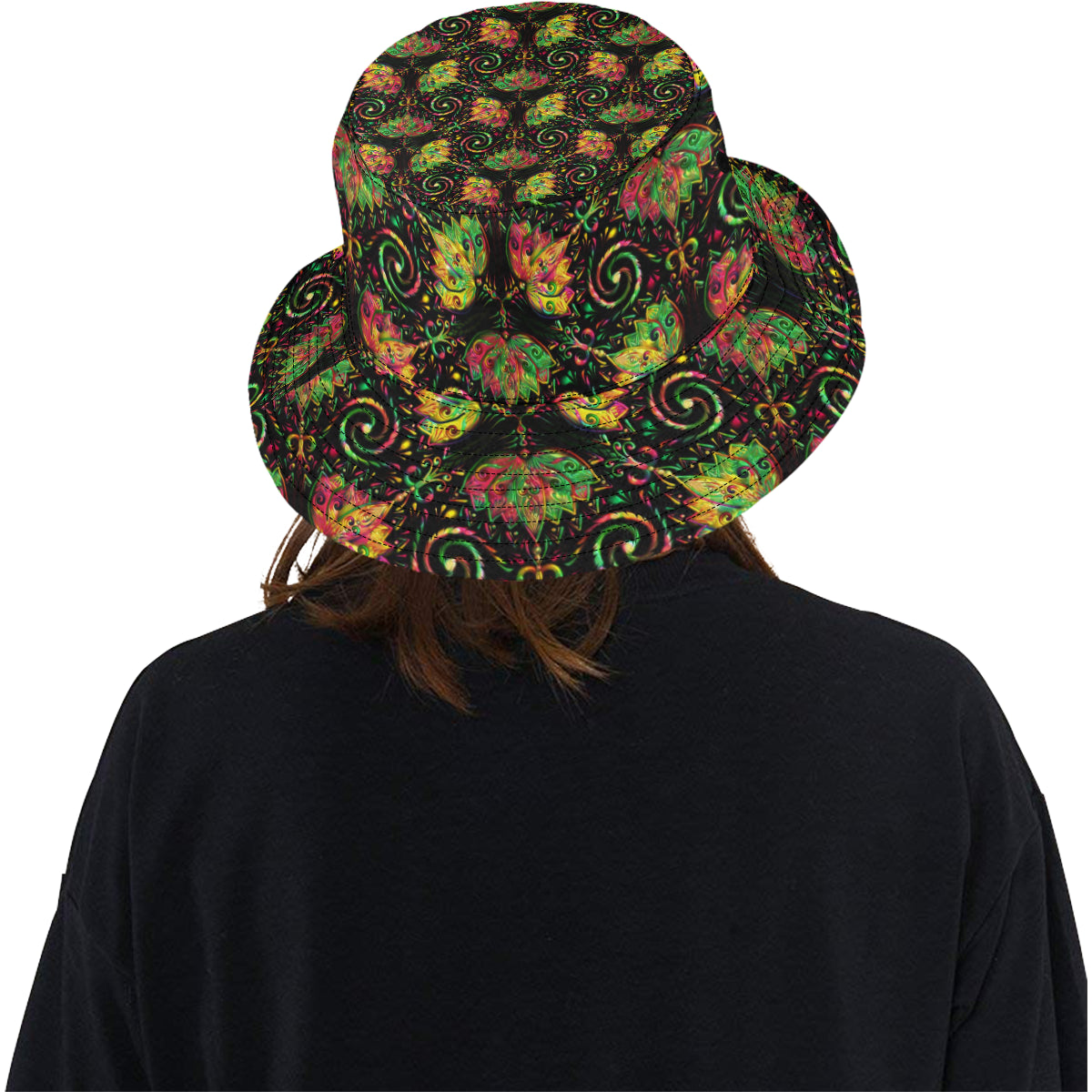 lotus Boho Pattern Print Design LO09 Unisex Bucket Hat