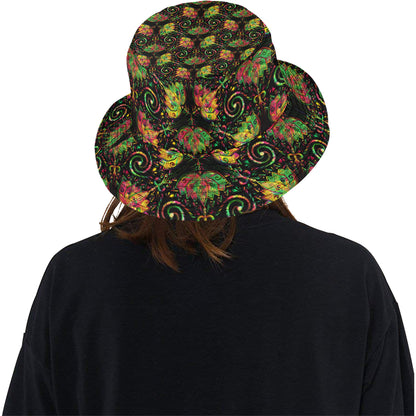 lotus Boho Pattern Print Design LO09 Unisex Bucket Hat