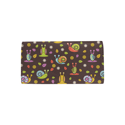 Snail Pattern Print Design 01 Women's Trifold Wallet