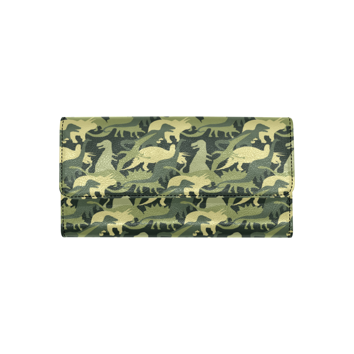 Camouflage Dinosaur Pattern Print Design 03 Women's Trifold Wallet