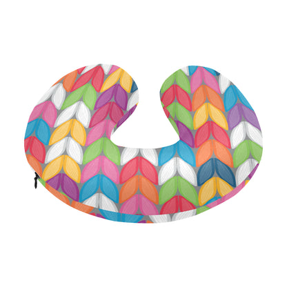 Knit Pattern Print Design 01 U-Shaped Travel Neck Pillow