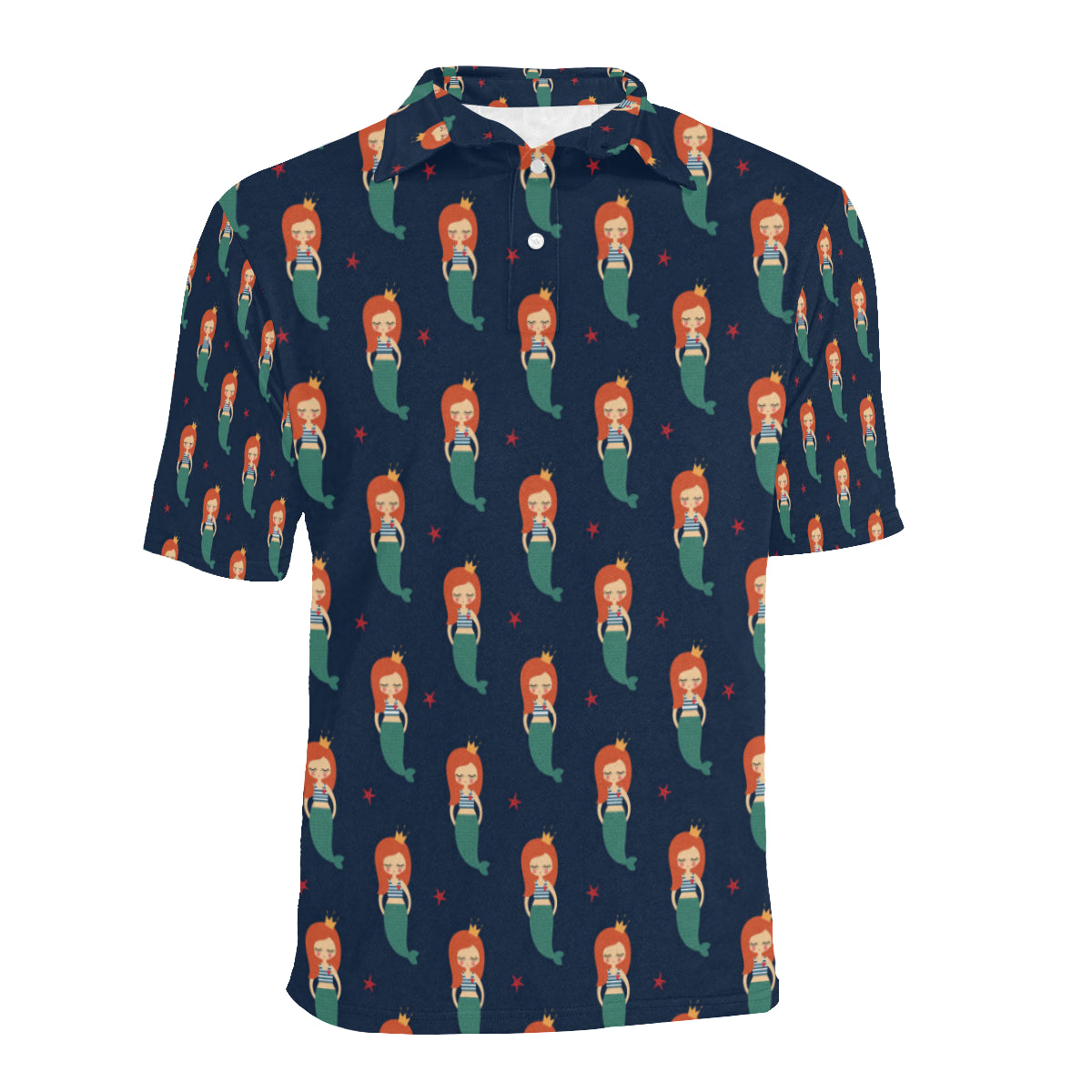 Mermaid Girl Pattern Print Design 01 Men Polo Shirt