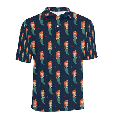Mermaid Girl Pattern Print Design 01 Men Polo Shirt