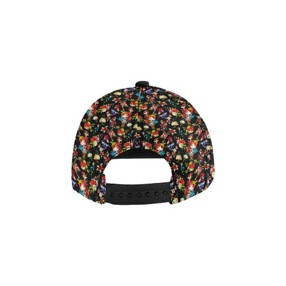 Skull Roses Flower Design Themed Print Snapback Cap