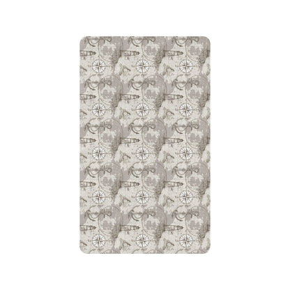 Nautical Map Design Themed Print Rubber Doormat