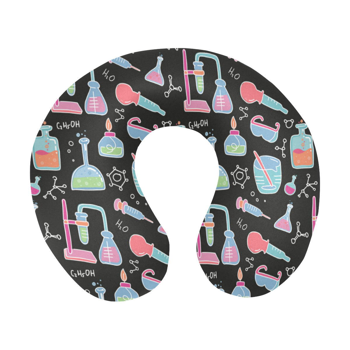Chemical Pattern Print Design 06 U-Shaped Travel Neck Pillow