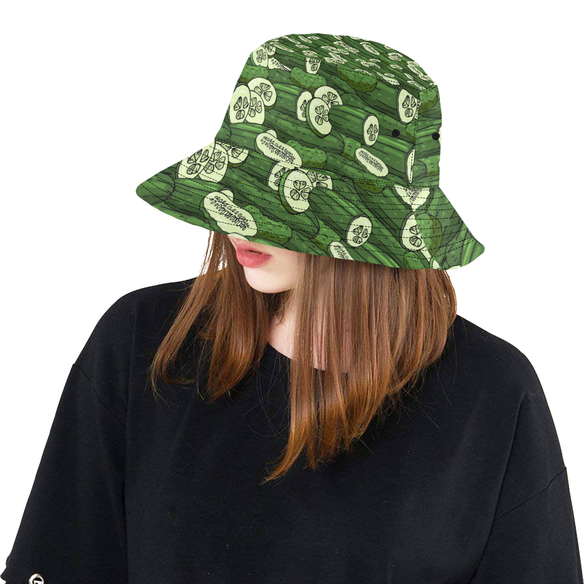 Cucumber Pattern Print Design CC01 Unisex Bucket Hat