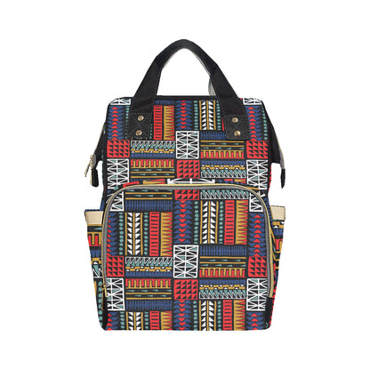 Kente Pattern Print Design 02 Diaper Bag Backpack