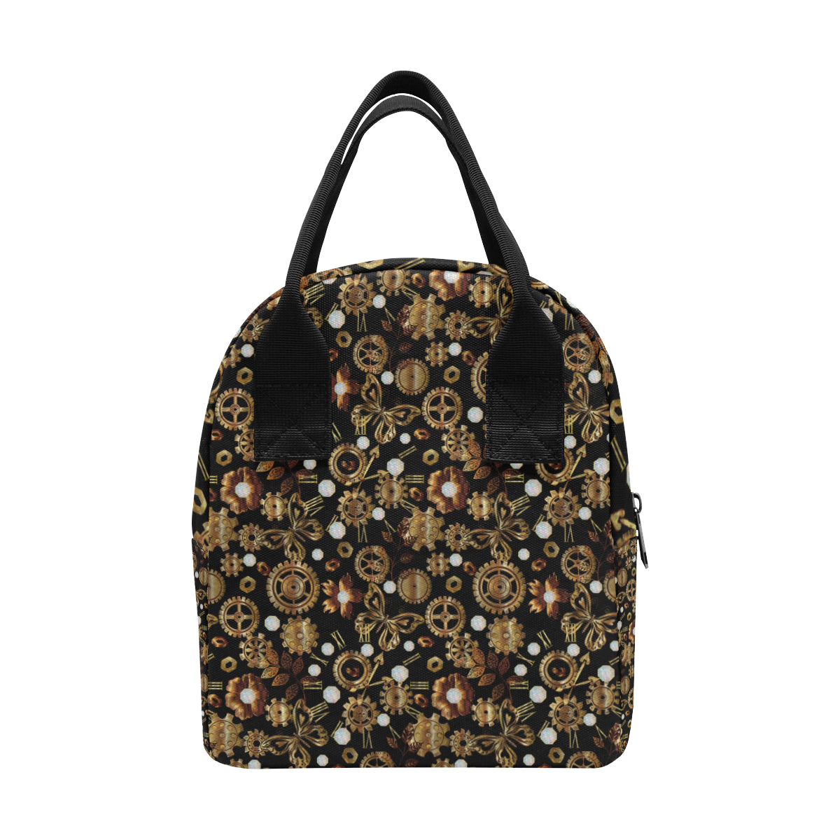 Steampunk Butterfly Design Themed Print Insulated Lunch Bag