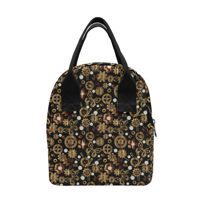Steampunk Butterfly Design Themed Print Insulated Lunch Bag