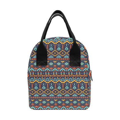 Aztec Style Print Pattern Insulated Lunch Bag