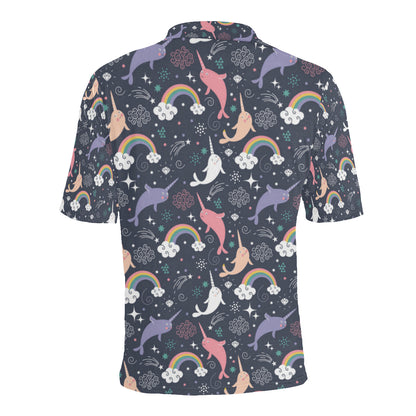 Narwhal Pattern Print Design 01 Men Polo Shirt